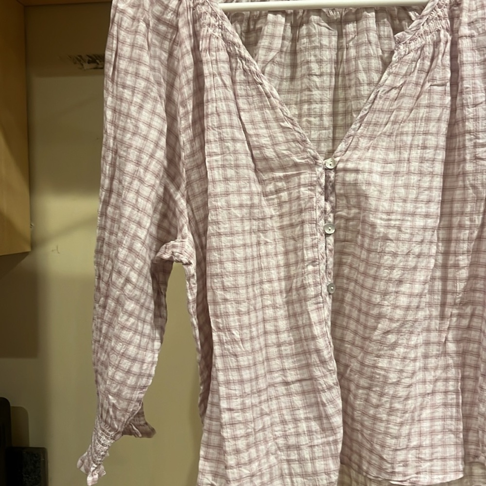 Rails Plaid Pullover. Pink Based With Gathered Sl… - image 4